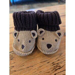 Booties Slippers Shoes Baby Infant Newborn 6 months Cochet Brown Bear